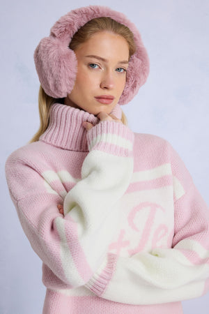 Faux-Fur Earmuffs in Powder Pink