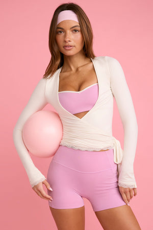 Bo+Tee's Hayley wearing the WithLovePerfectMatch Full Top in Ivory Soft Jersey fabric perfect for relaxed coffee runs