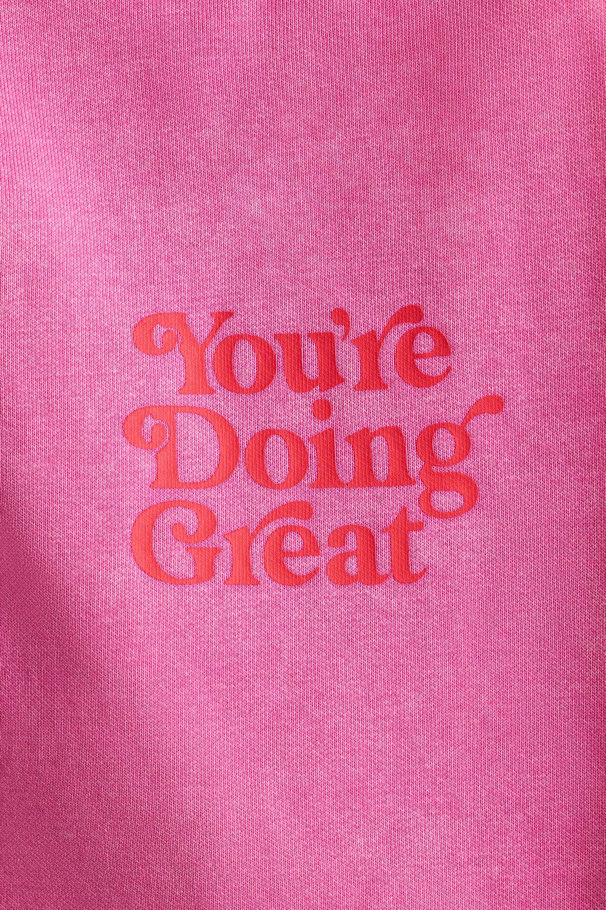 Soft Cotton Jersey Oversized Hoodie in Hot Pink - 6