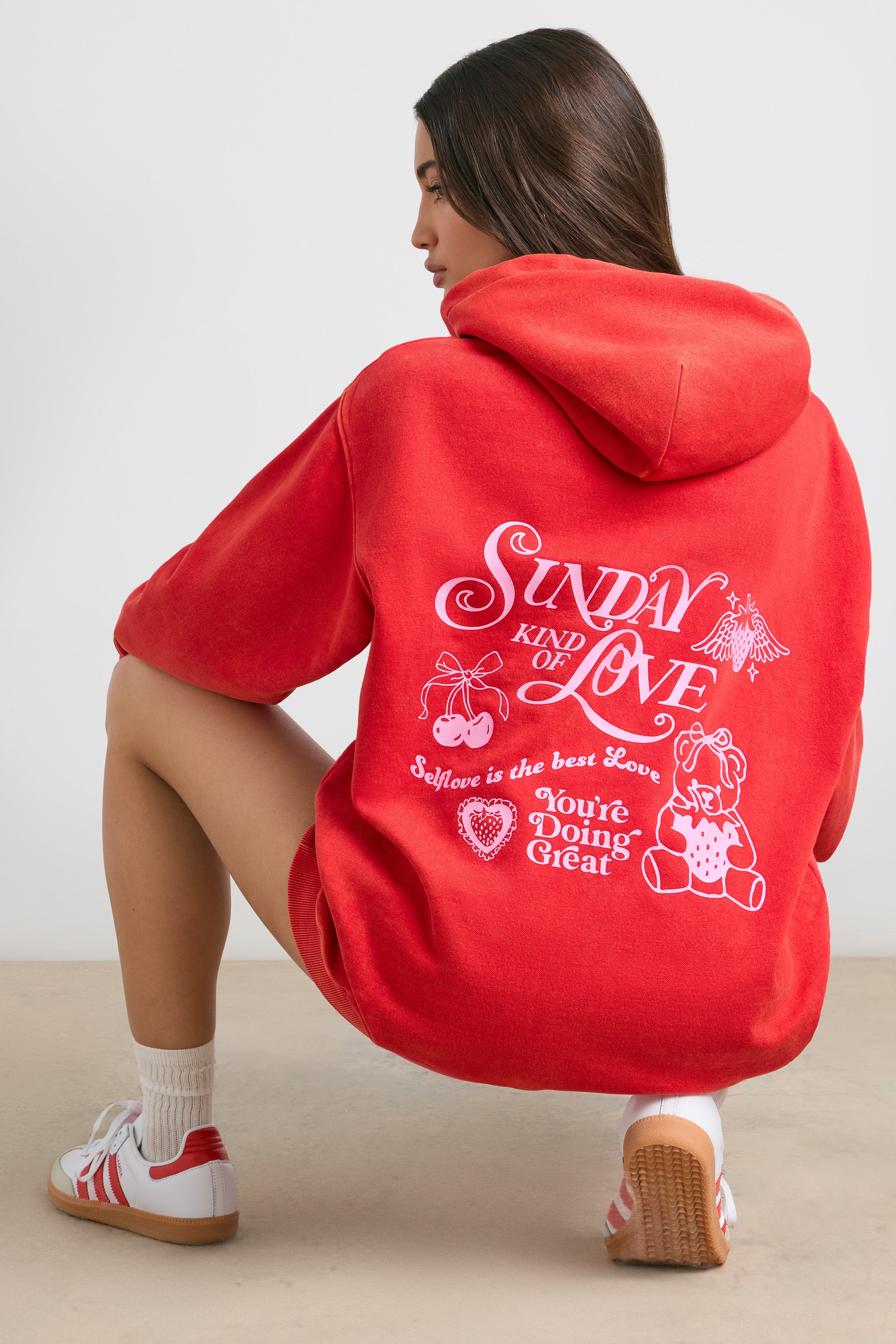 Simply Love Full Size NOT SLIM KINDA SHADY Long Sleeve Hoodie