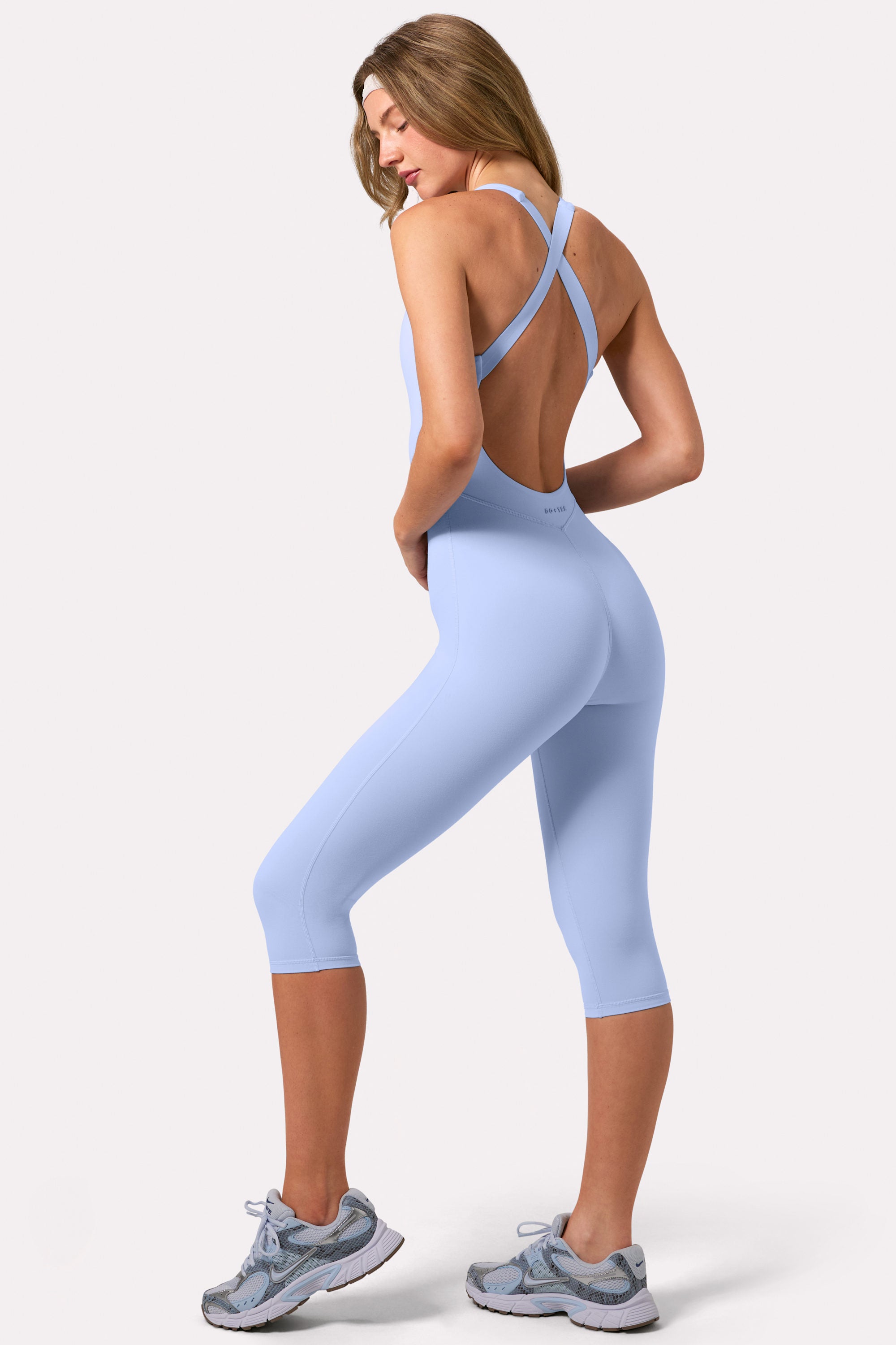 Soft Active Capri Jumpsuit in Sky