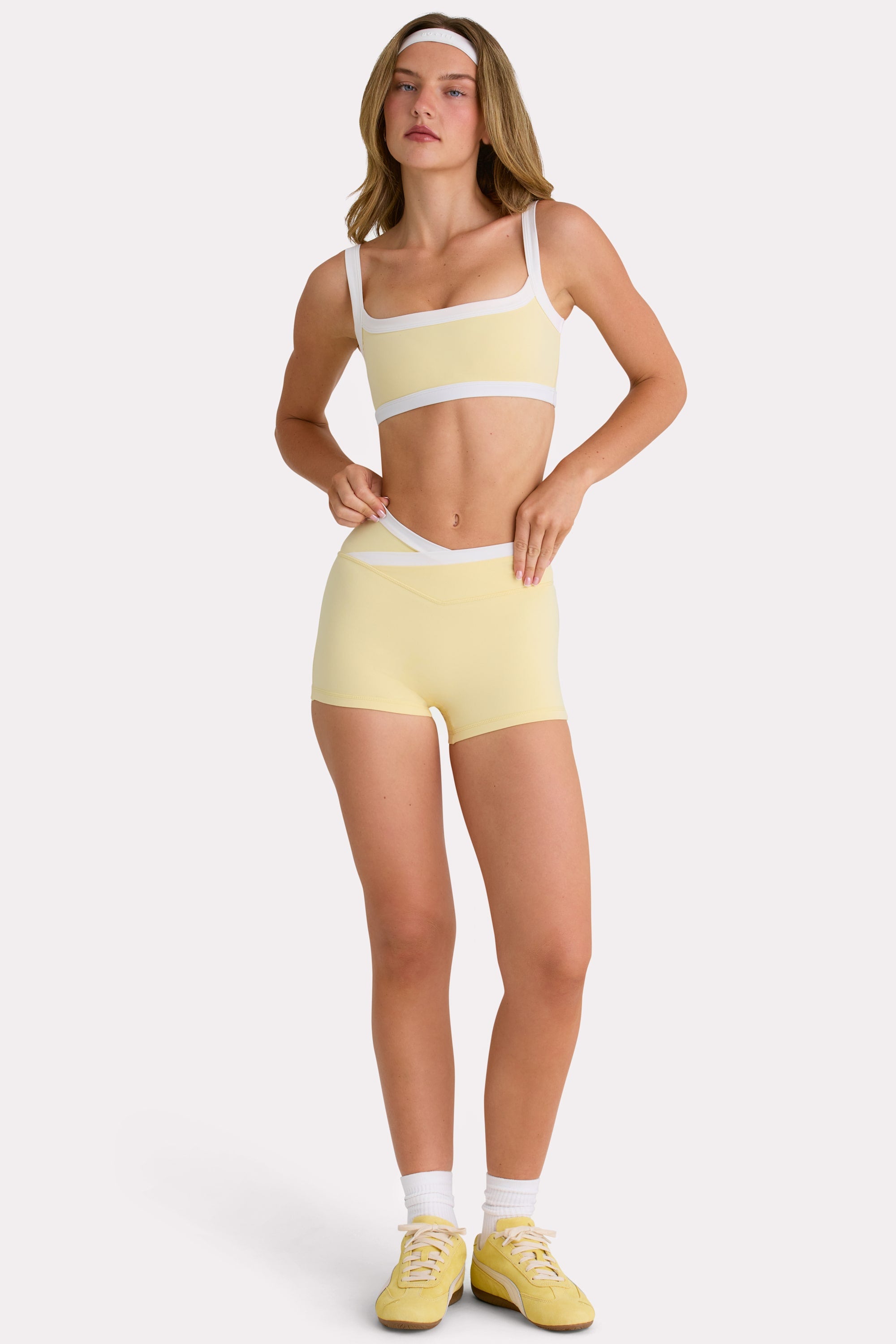 Soft Active Shorts  in Lemon