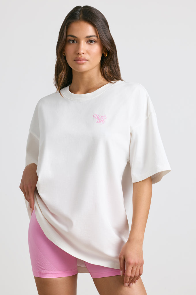 T-shirt oversize à manches courtes en blanc