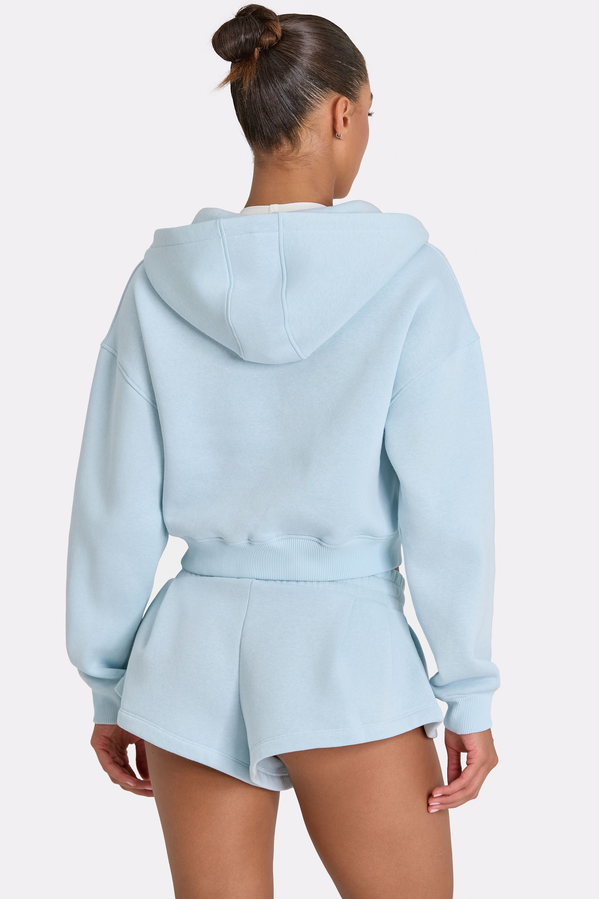 Oversized Zip-Up Hoodie  in Powder Blue