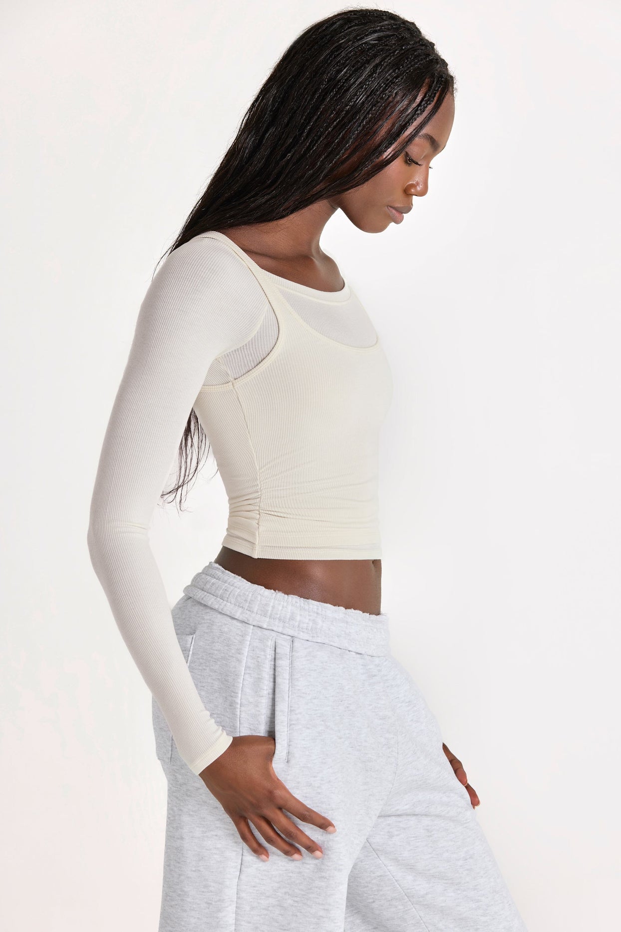 ButterCloud™ Layered Top  in Coconut - 4