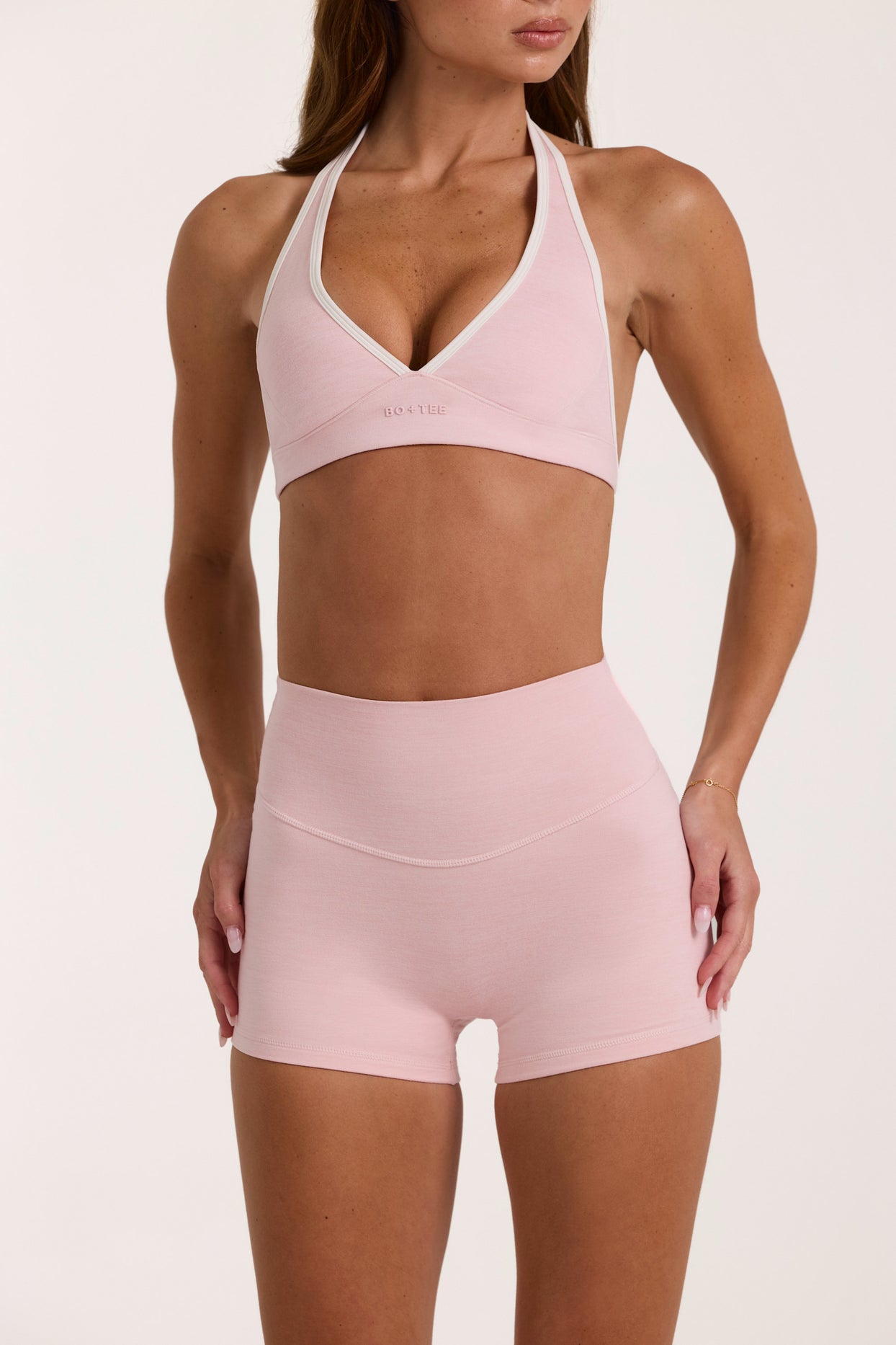 Soft Active Mini Shorts in Blush Marl - 5