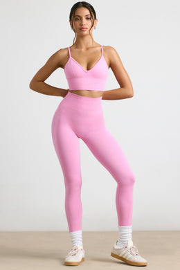 High-Waist Define Luxe Leggings in Bubblegum Pink