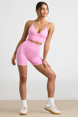 High-Waist Define Luxe Mini Shorts in Bubblegum Pink