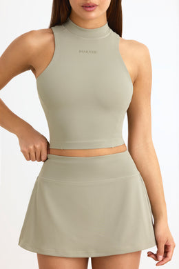 Soft Active High-Neck Tank Top in Mineral