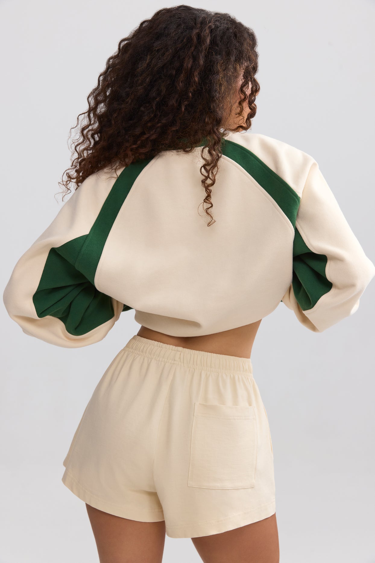 Soft Cotton Jersey Elasticated Mini Shorts in Marble - 2