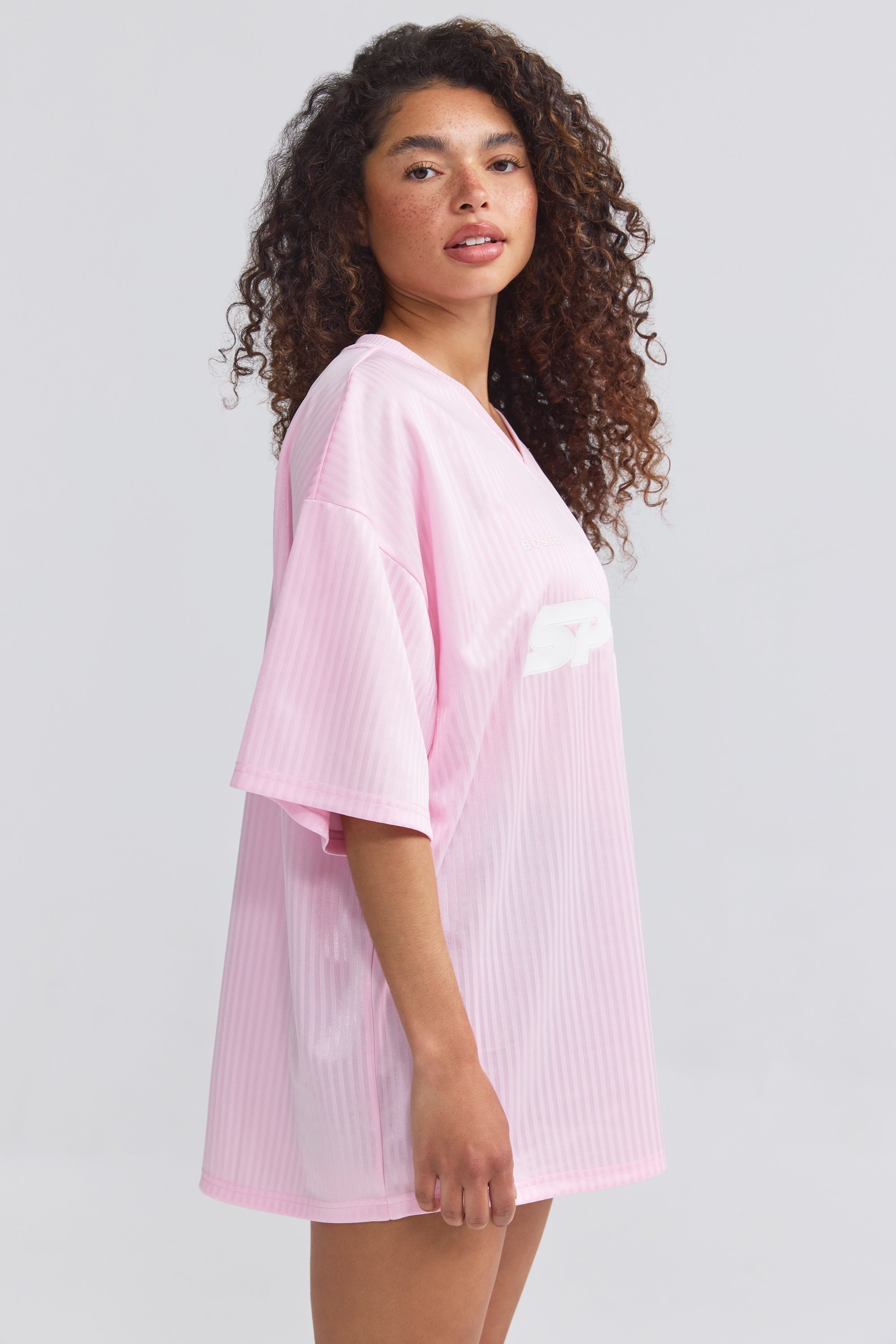 Oversized Piqué T-Shirt in Baby Pink | Oh Polly