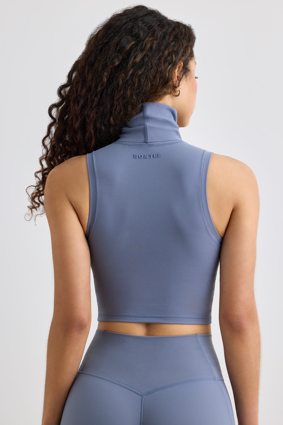 Soft Active Turtleneck Tank Top in Slate Grey - 2