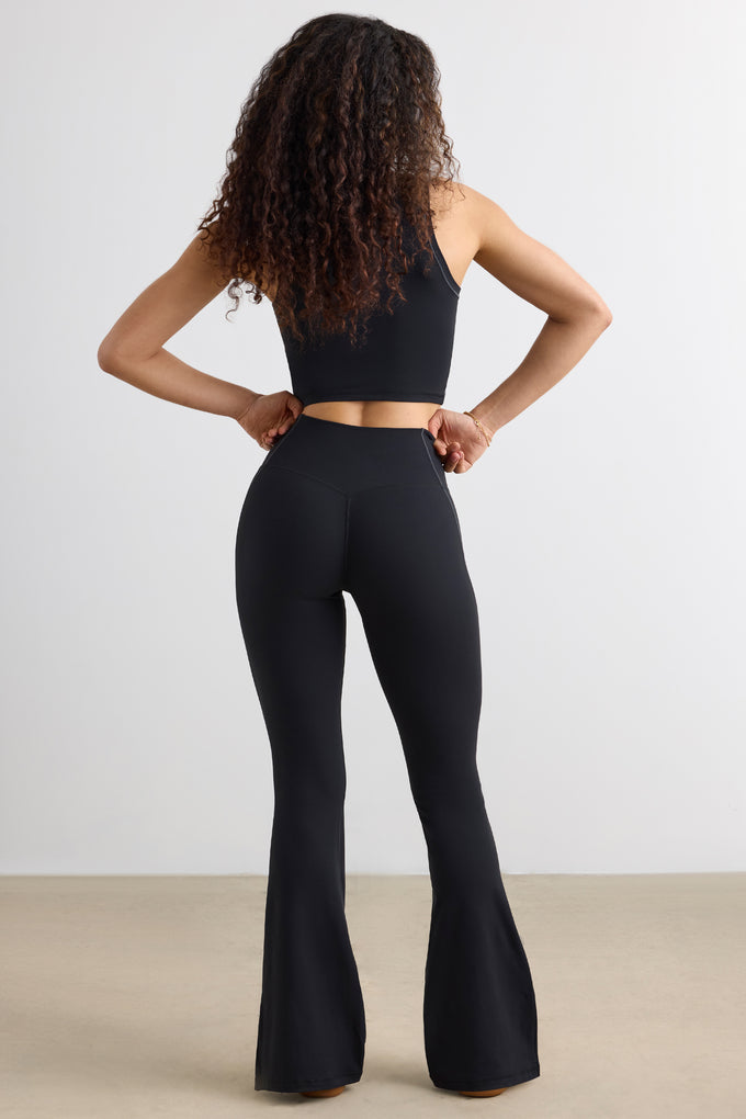 Soft Active Petite Flared Trousers in Black