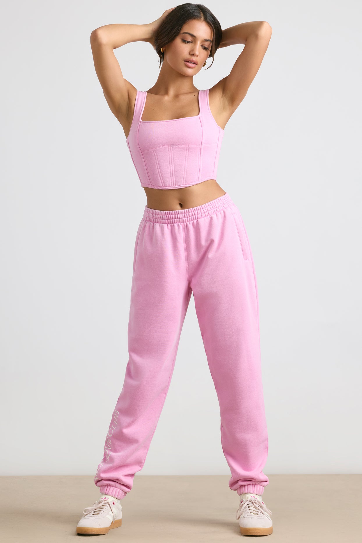 Brushed Jersey Oversized Joggers in Bubblegum Pink