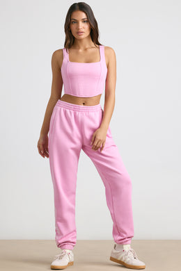 Pantalon de jogging surdimensionné en rose bubblegum