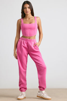 Petite - Pantalon de jogging surdimensionné en rose vif