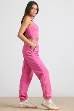Petite Oversized Joggers in Hot Pink