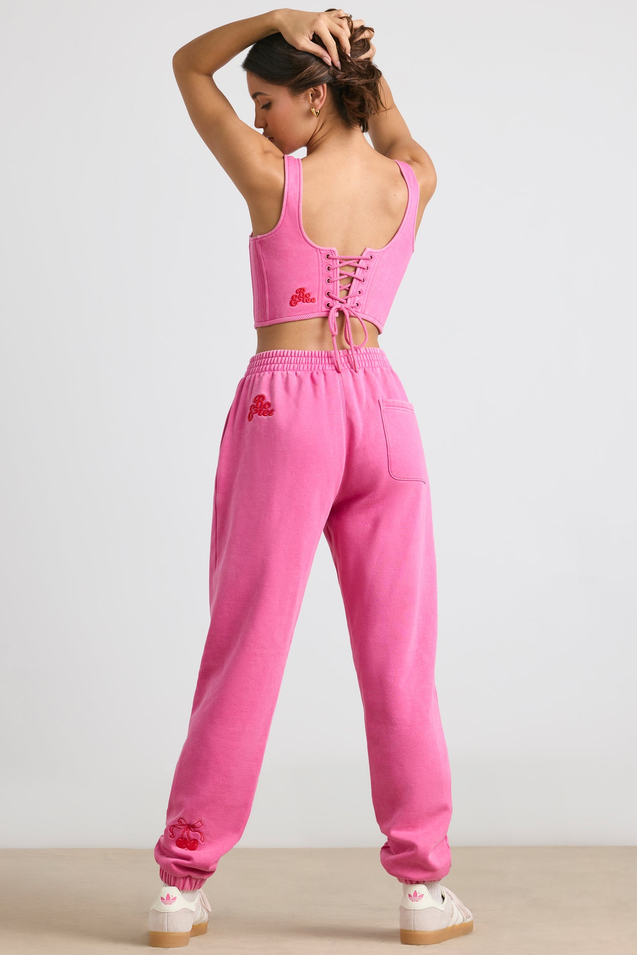 Petite - Pantalon de jogging surdimensionné en rose vif