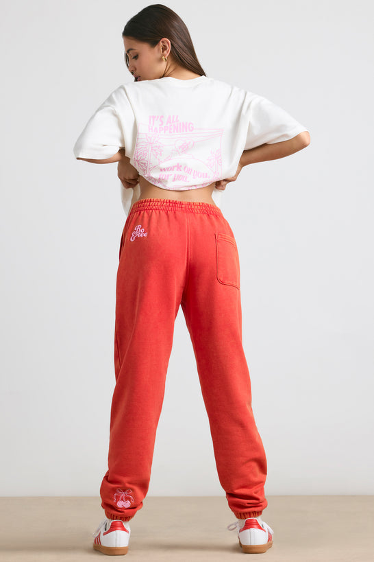 Petite - Pantalon de jogging surdimensionné en rouge