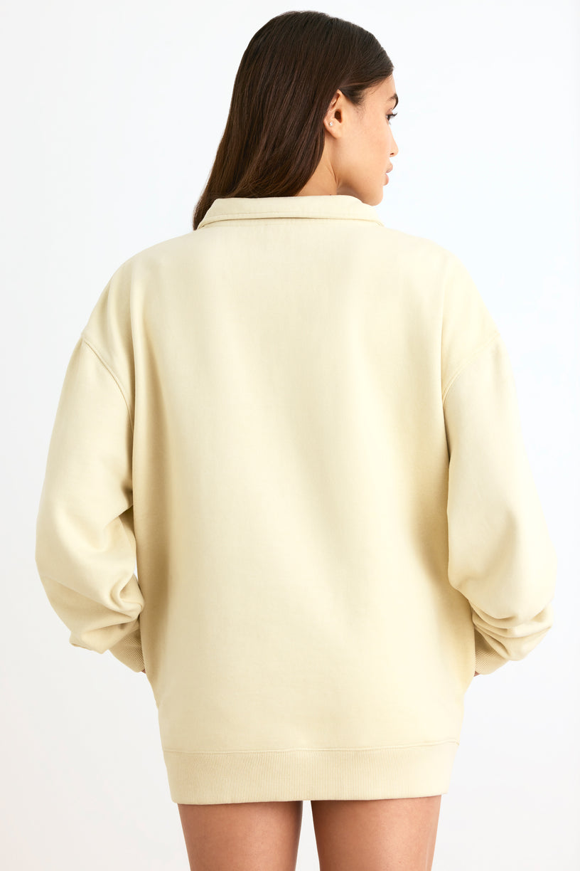 Quarter-Zip Sweatshirt in Bone - 2
