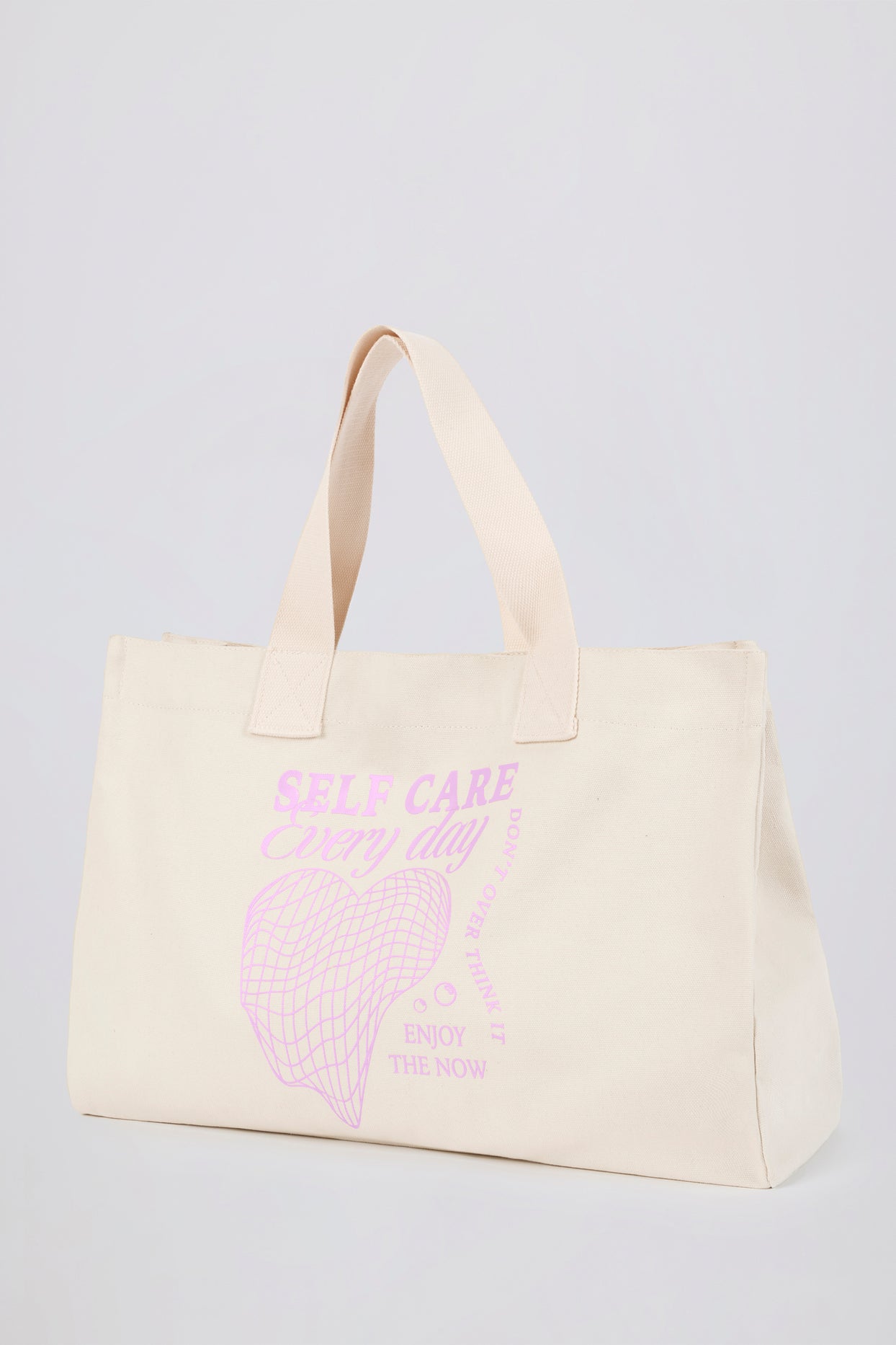 Oversized Canvas Tote Bag in Egg Shell