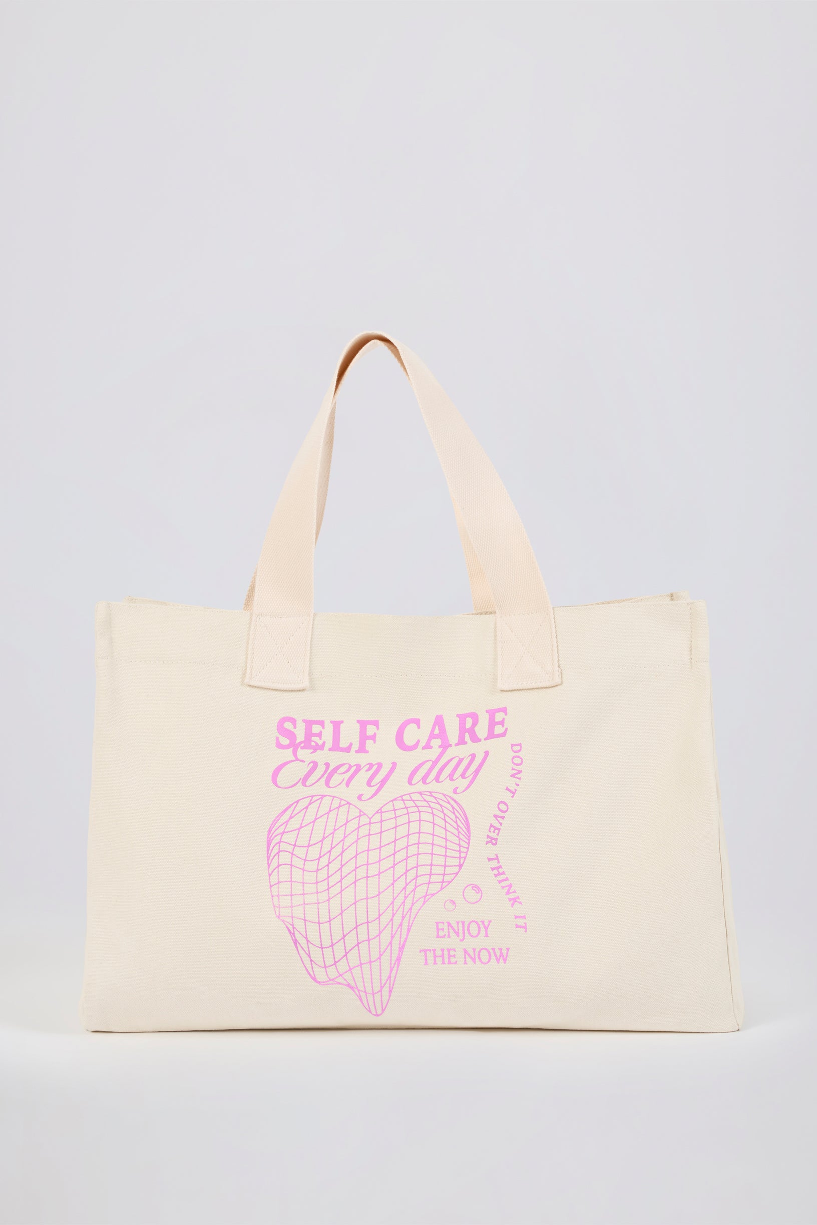 Oversized Canvas Tote Bag in Egg Shell - 1
