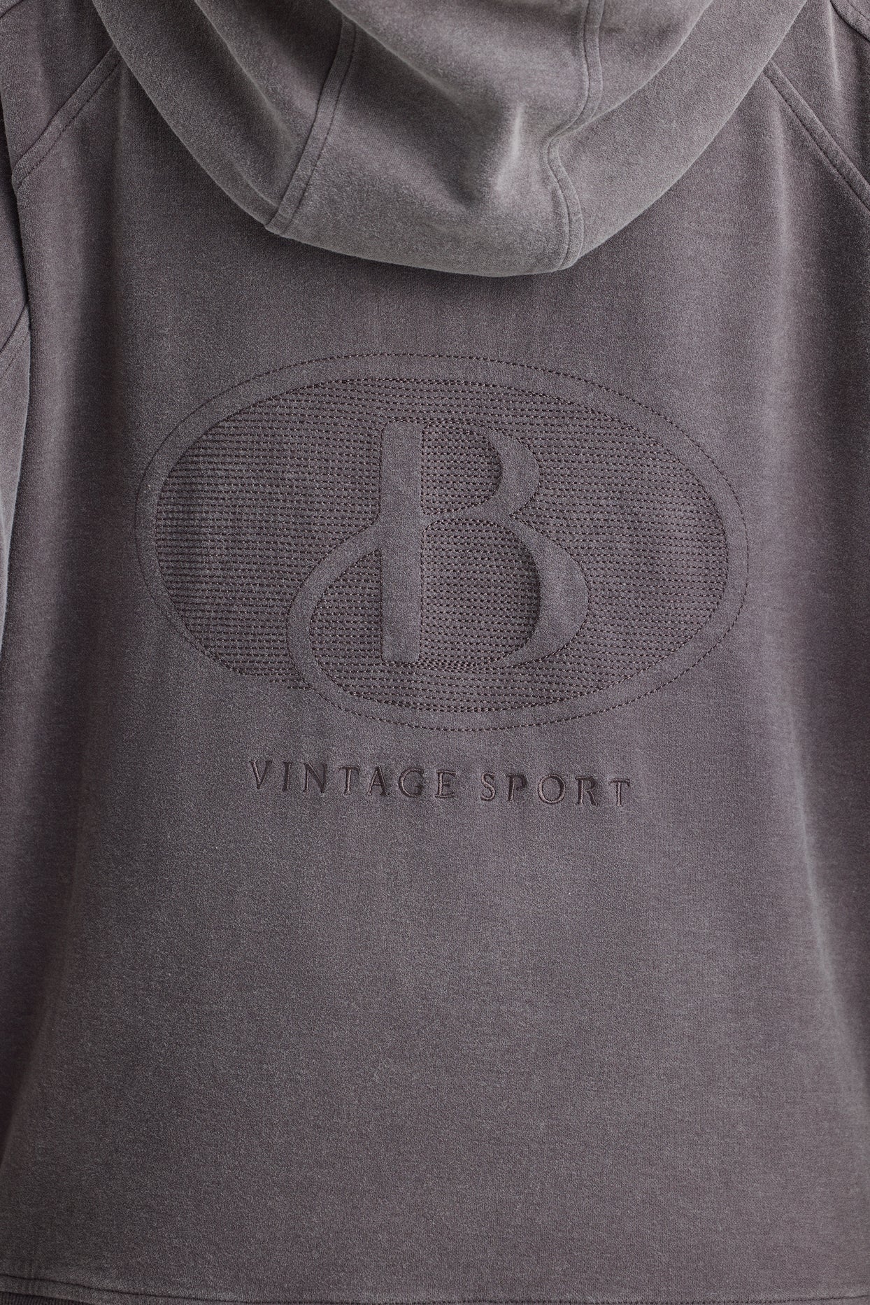 Brushed Cotton Jersey Oversized Hoodie in Washed Charcoal - 4