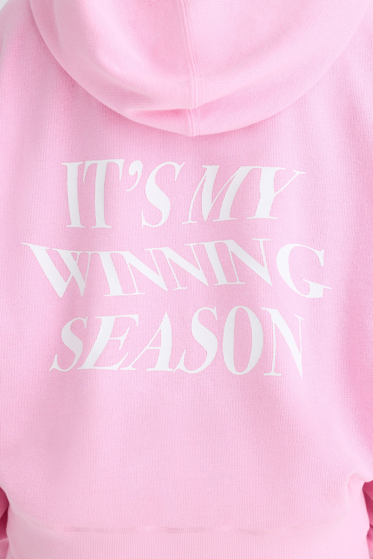 Textured Cotton Jersey Graphic Print Hoodie in Bubblegum Pink - 5