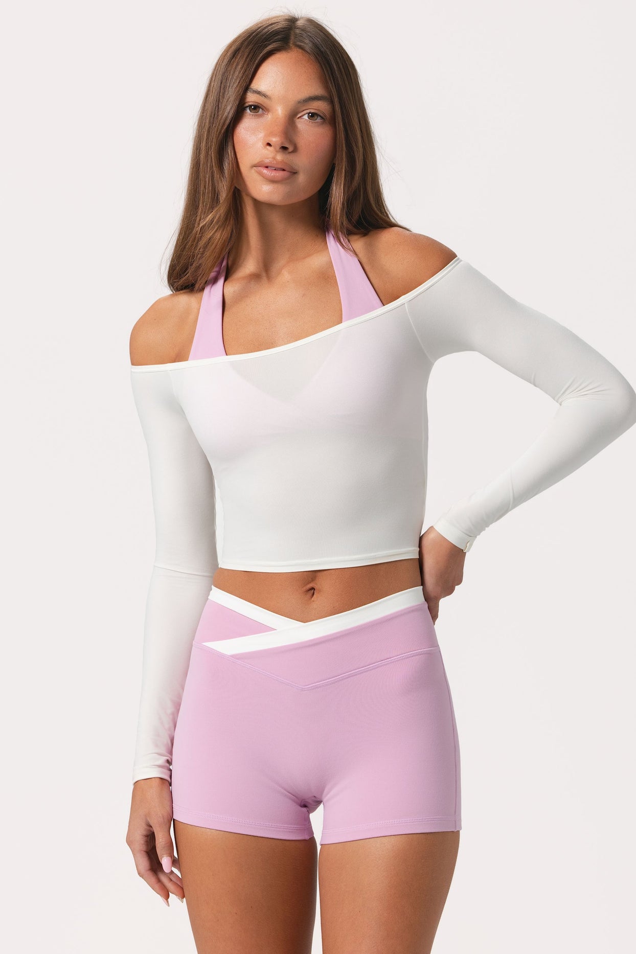 Soft Jersey Off-Shoulder Top in Coconut - 6