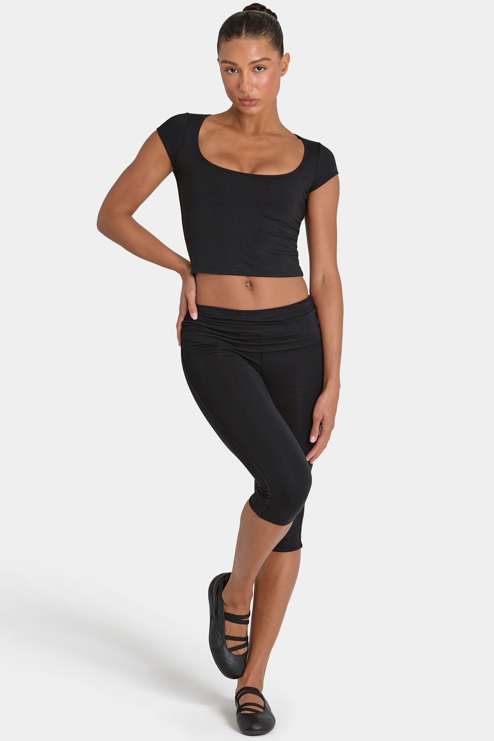 ButterCloud™ Crop Top in Black