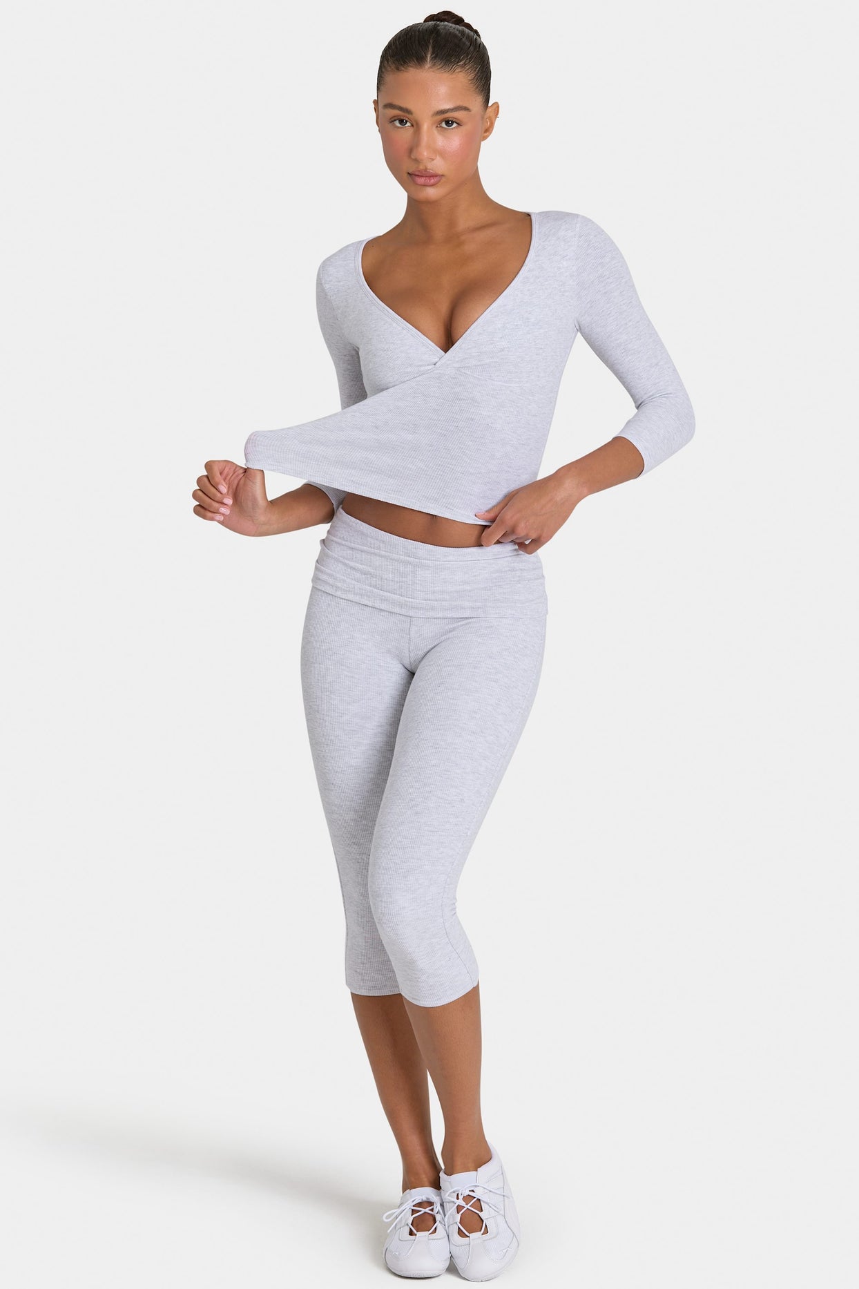 ButterCloud™ Capri Leggings in Grey Marl - 5