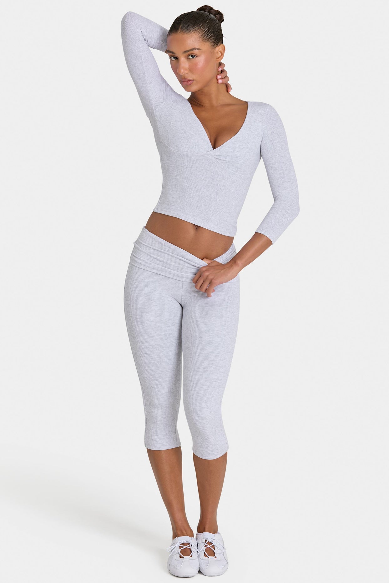 ButterCloud™ Capri Leggings in Grey Marl - 6