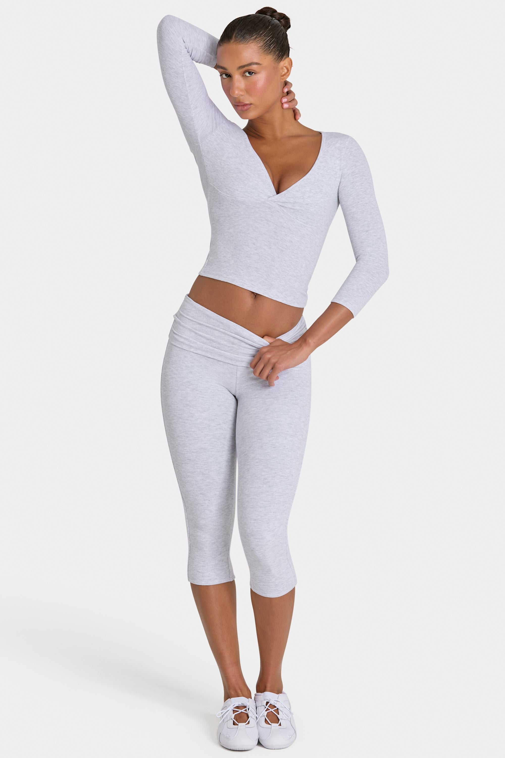 ButterCloud™ Capri Leggings in Grey Marl