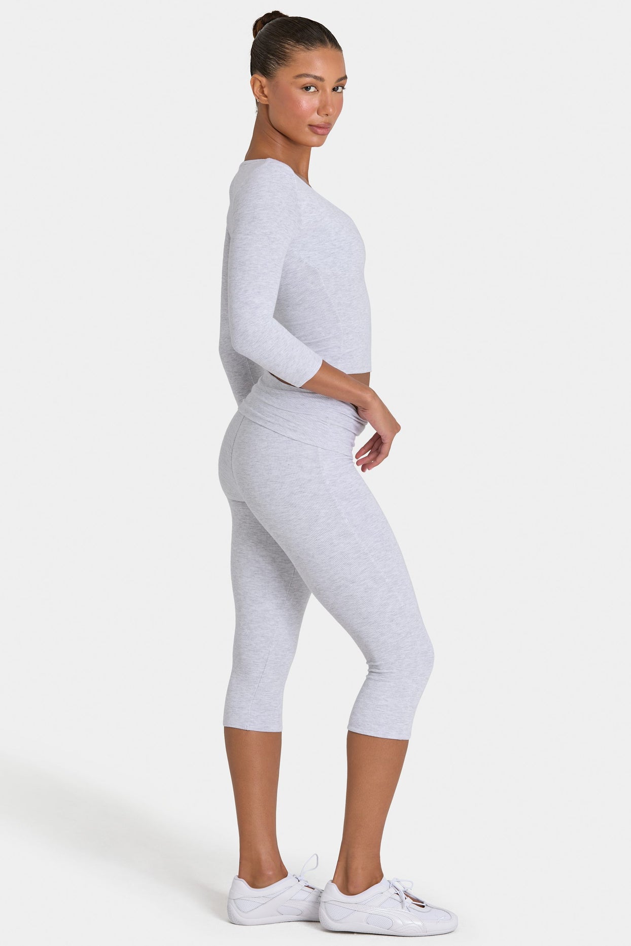 ButterCloud™ Capri Leggings in Grey Marl - 4