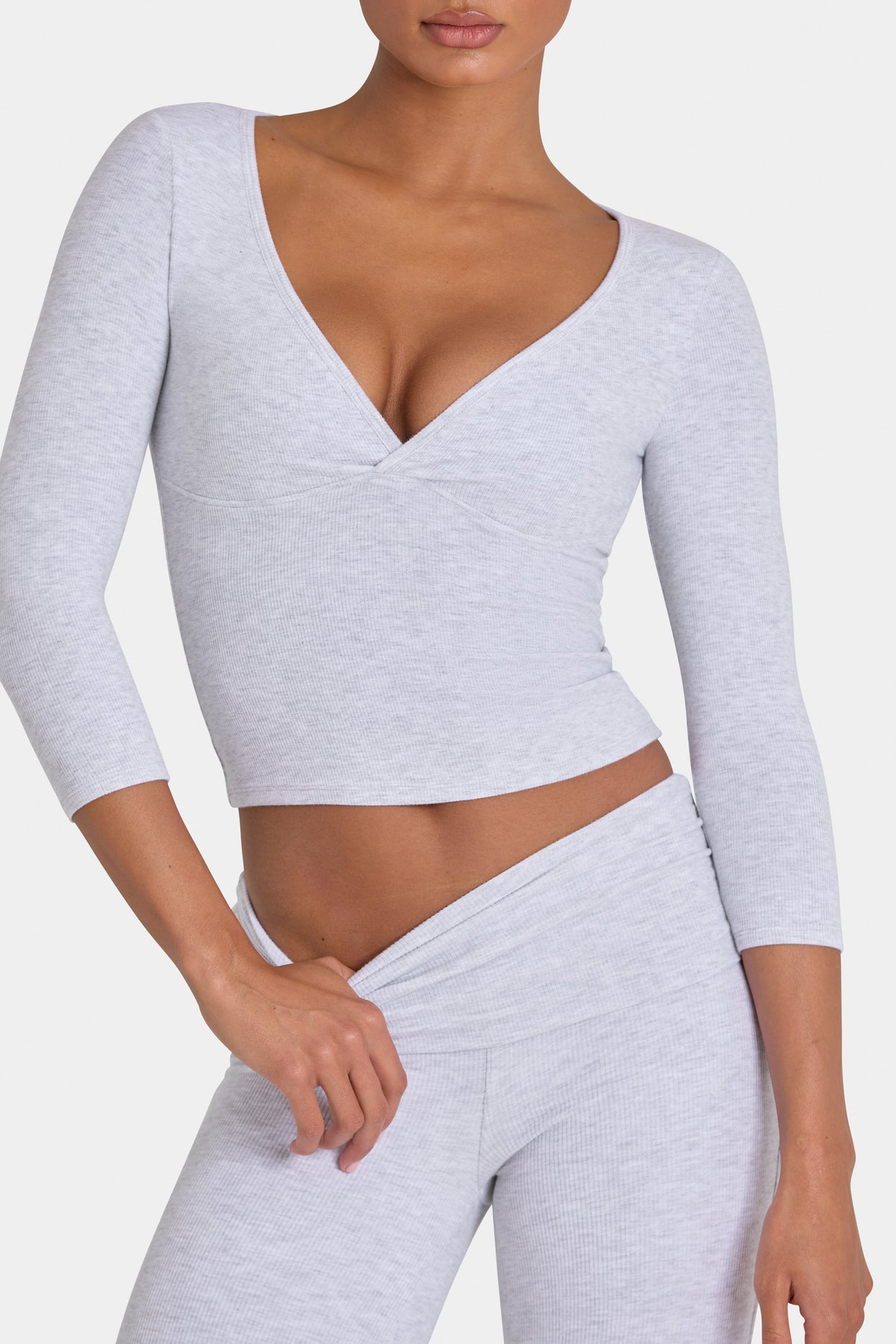ButterCloud™ 3/4 Sleeve Top in Grey Marl - 6
