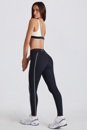 Soft Active Contrast Leggings in Black