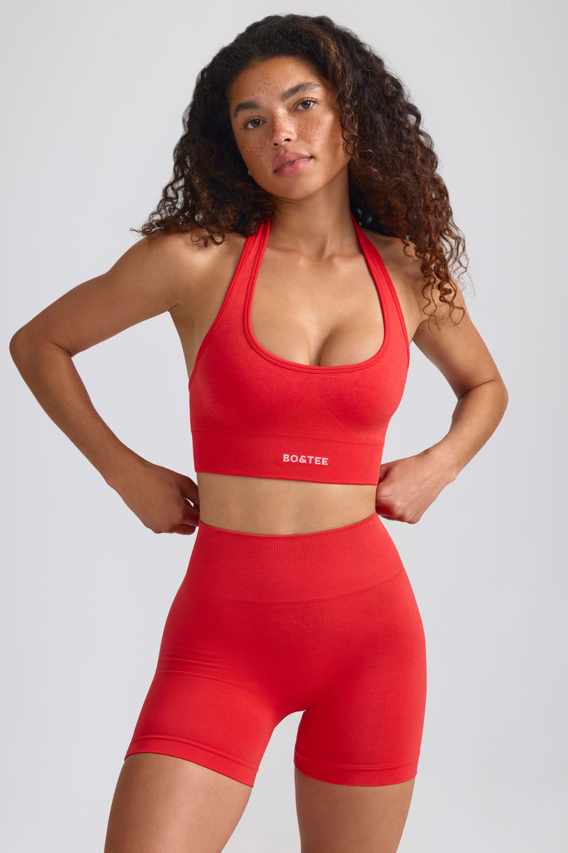 Define Luxe Mini Shorts in Poppy Red - 2