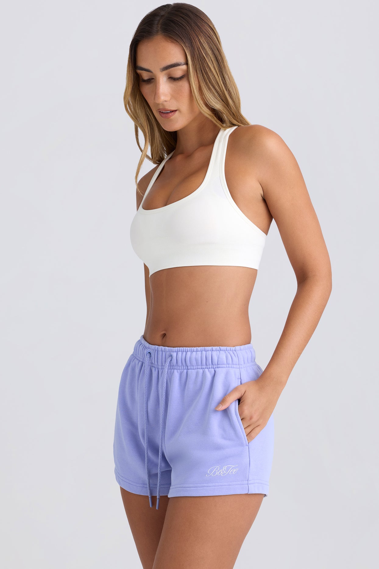 Mid-Rise Sweat Shorts in Periwinkle - 6