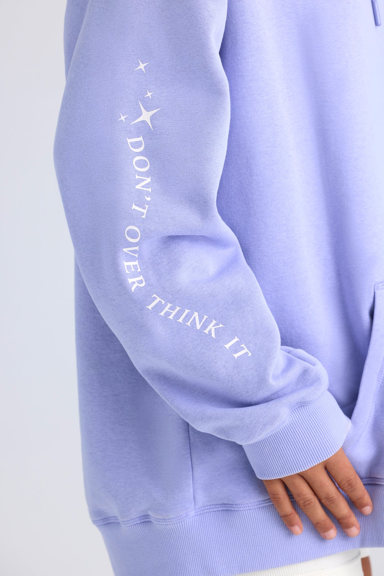 Heavyweight Brushed Fleece Oversized Hoodie in Periwinkle - 4
