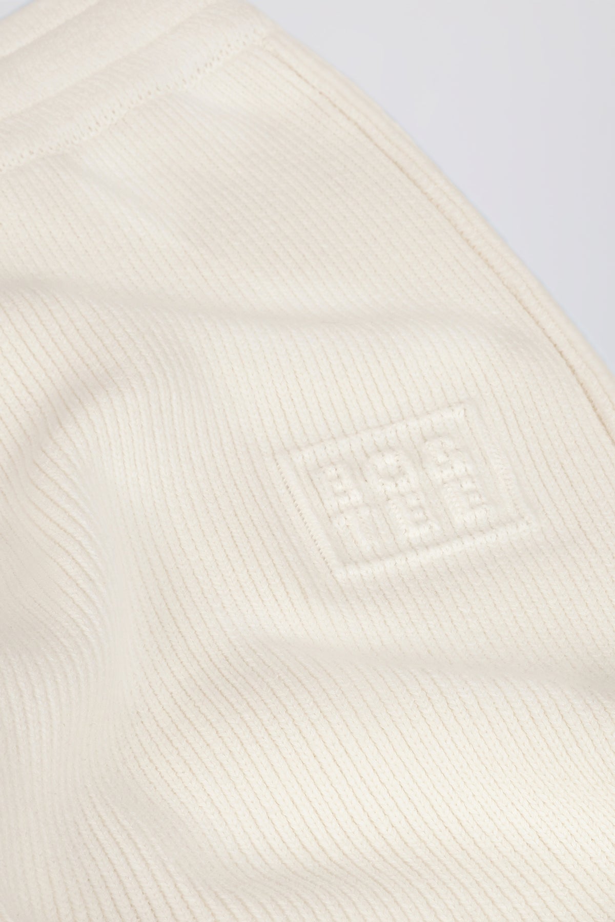 ⁣⁢Rippstrick Hose mit weitem Bein in Ivory⁤⁣