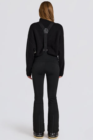 Waterproof High-Rise Salopettes with Suspenders in Black
