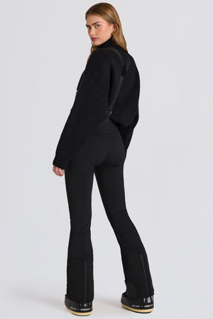 Waterproof High-Rise Salopettes with Suspenders in Black