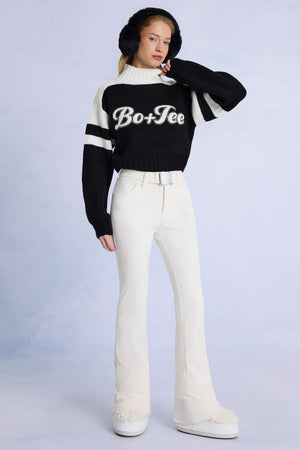 Waterproof Belted Ski Salopettes in Ice