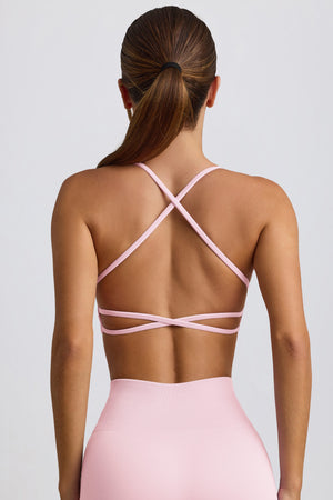Super Sculpt Seamless Backless Sports Bra in Powder Pink