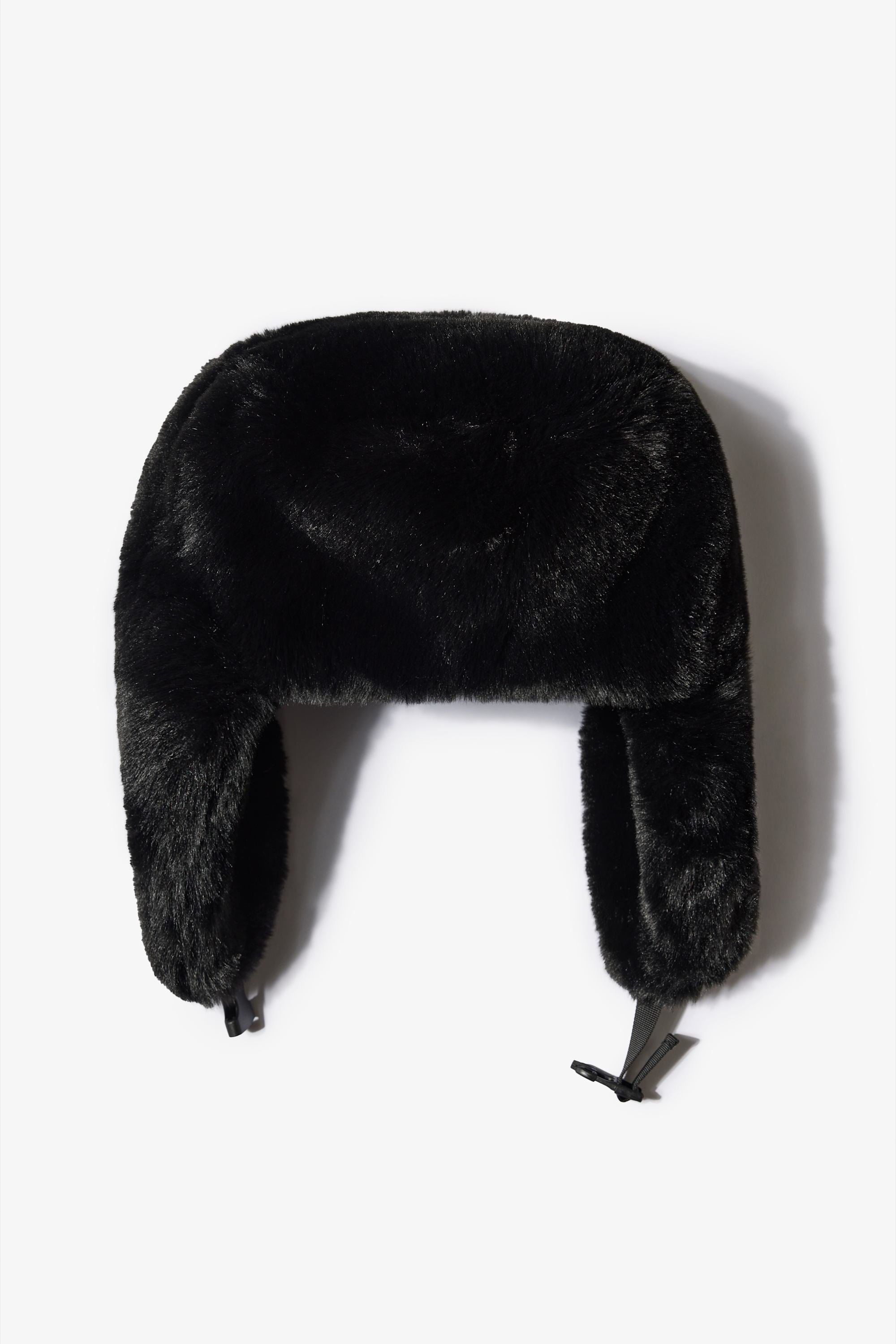 Faux-Fur Trapper Hat in Black - 2