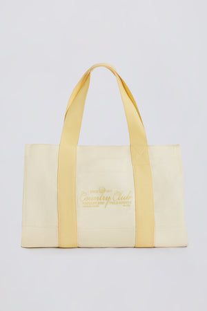 Oversized Canvas Tote Bag in Lemon