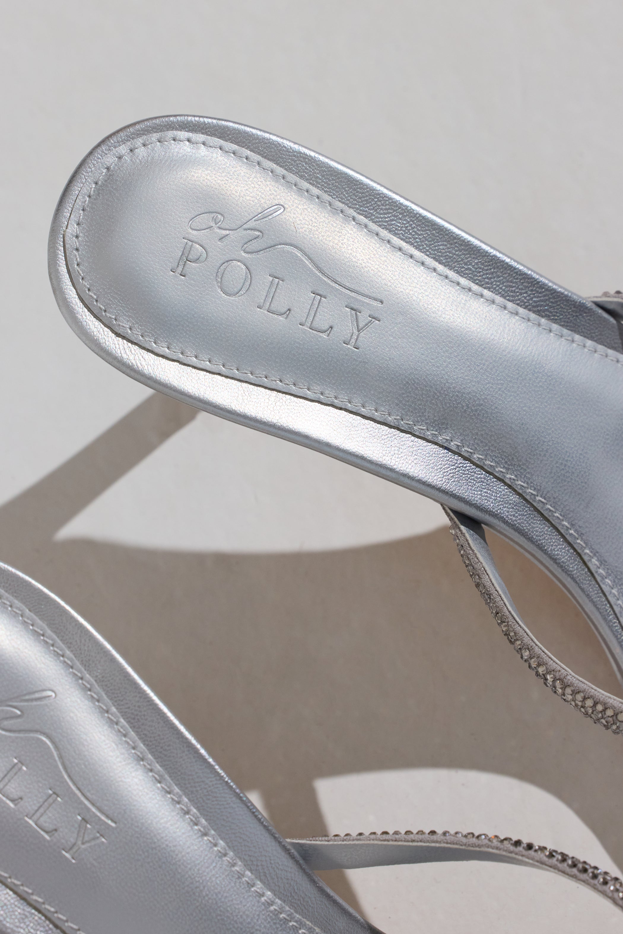 Heeled Sandal in Silver