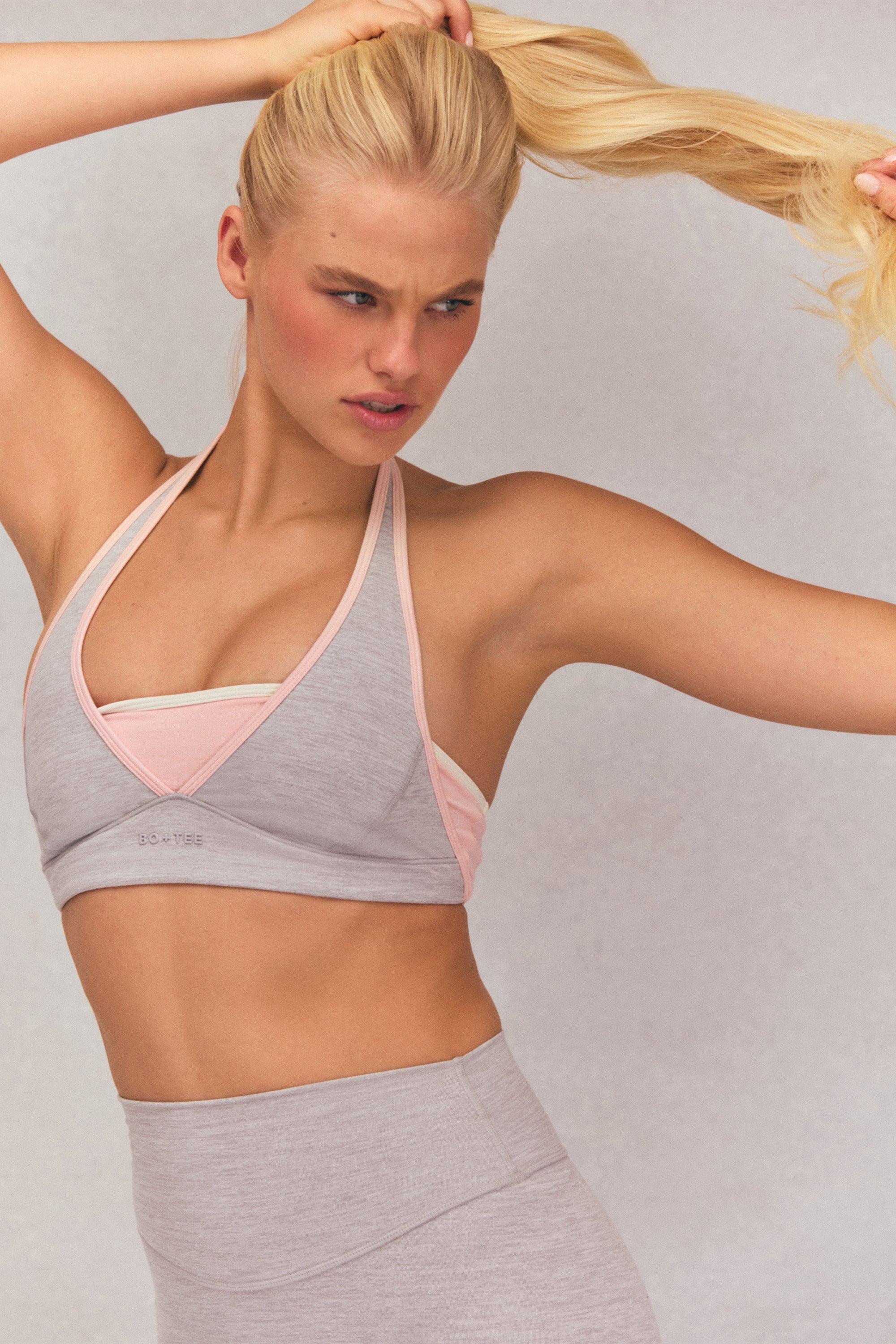 Soft Active Sports Bra in Grey Marl - 1