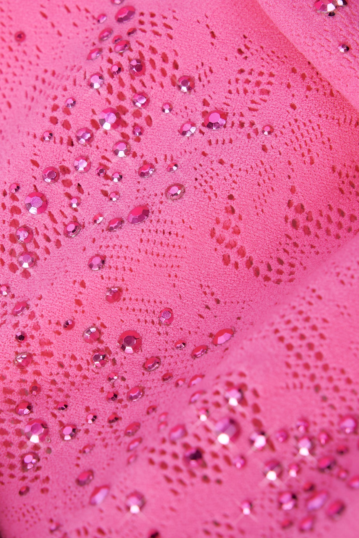 Embellished Cut-Out Unitard in Bubblegum Pink