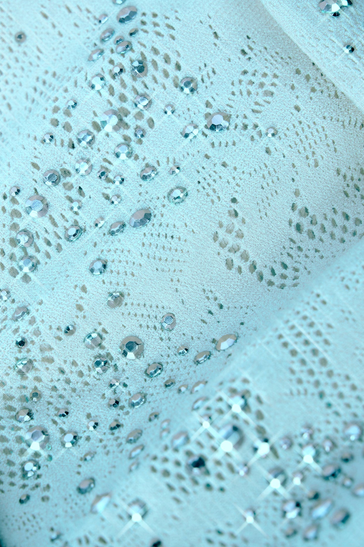 Embellished High-Waist Shorts in Ice Blue - 12